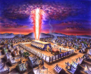 God's presence in the Pillar of Fire in the middle of the camp