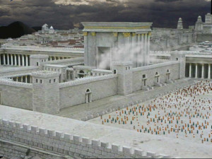 temple with smoke of the sacrifice