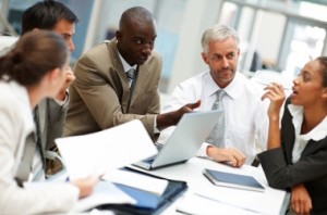 discussing across the table
