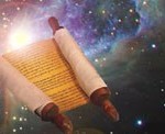 Torah scroll in space