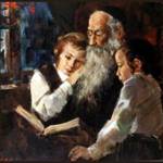 jewish man with grandsons