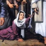 Woman reaching for Jesus' tzitzit
