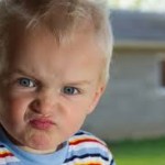 mean look on face
