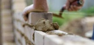 bricks placed on wall