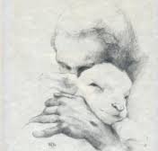 The Good Shepherd holding a lamb