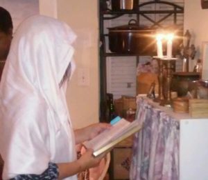 Lighting the Sabbath candles